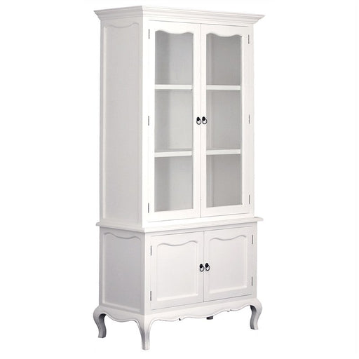 Province Mervin Glass Display Hutch  Cabinet Solid Wood Timber Provincial Cupboard - White CFS168AR-400-FP-WH_1