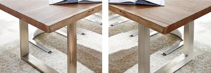 AUSTIN Loft Design Modern Solid Wood Slab Live Edge Dining Table