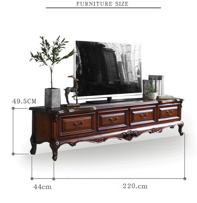 Claire New York Sheraton TV Console Cabinet / Coffee Table / Glass Display American Modern