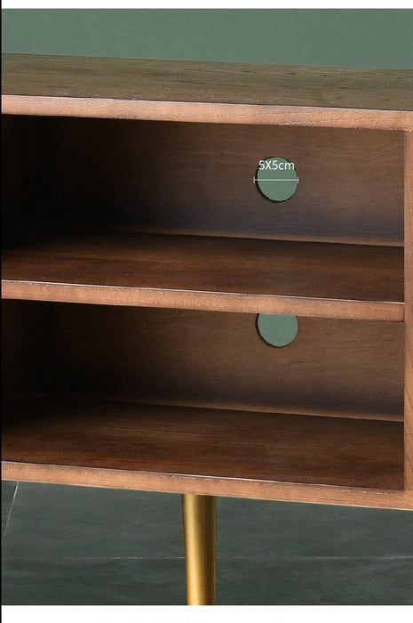 LILAH Herringbone TV Console Solid Wood American Ash Cabinet