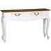 Natural Paris House French Console Table Queen Annie Solid Timber 2 Drawer Sofa Writing Desk, White Scandinavia CFS168ST-002-CV-WR_1