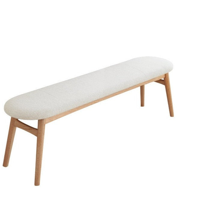 LYRIC BELAIR Solid Wood Bench Nordic Oak Washable Cushion Fabric
