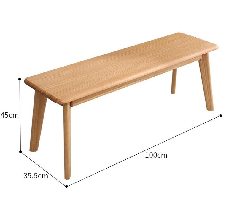 LINCOLN Nordic Modern Bench Solid Wood Long Stool