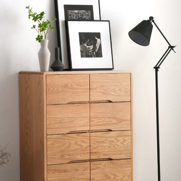 Camilla RITZ Chest of Drawers Japanese Nordic Pure Solid Wood 8 drawers Storage Walnut , Cherry Colour