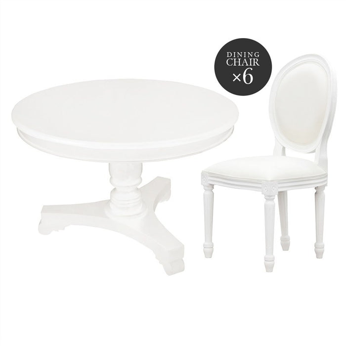 Paris House Annie 7 Piece French Round Dining Table Set
