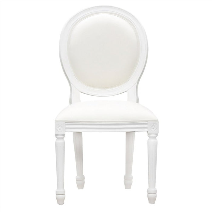 Paris Homes Queen Annie Wood Timber French Round Back Dining Chair, White CFS168CH-000-RD-QA-WH_3