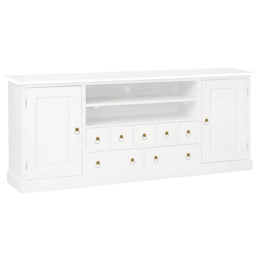 Paris Homes Wood Timber 2 Door 7 Drawer 187cm French TV Console Unit, White CFS168SB-207-PN-WH_1