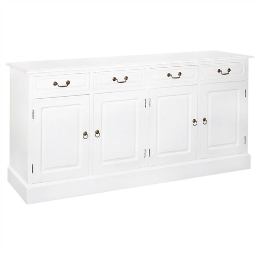 Paris Homes Wood Timber French Sideboard 4 Door 4 Drawer 190cm Buffet Table, White CFS168SB-404-PN-WH_1
