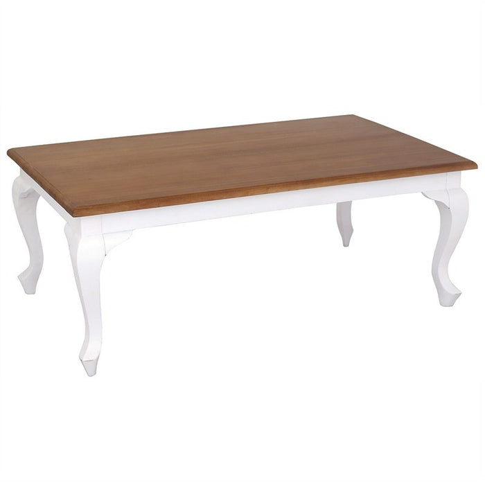 Natural Paris House French Coffee Table Queen Annie Solid Timber 120cm - White Scandinavia CT-120-70-QA-WR_1