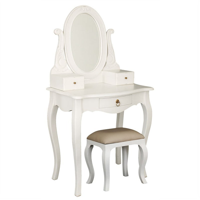 Paris House French Vanity Desk Queen Annie Dressing Table with Stool