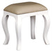Paris House Queen Annie Solid Timber French Dressing Stool, White CFS168CH-001-QA-WH_1