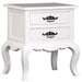 Province Mervin French Bedside Table Night StandSolid Wood Timber 2 Drawer Lamp Table - White CFS168LT-002-FP-WH_1