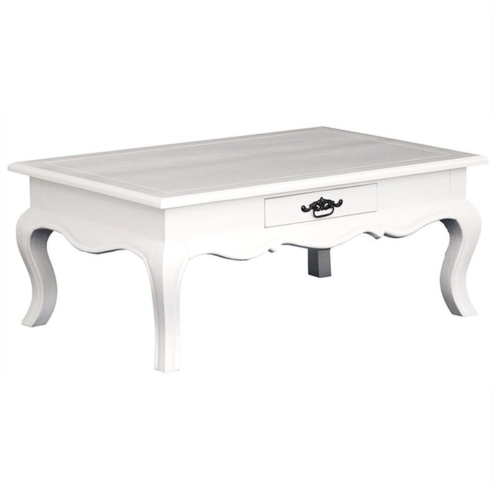 Province Mervin French Center Table Solid Timber 2 Drawer 100cm Coffee Table - White CFS168CT-002-FP-WH_1