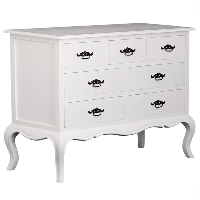 Province Mervin French Chest of Drawers Commode Solid Wood Timber 7 Drawer Lowboy, White CFS168TB-007-FP-WH_1