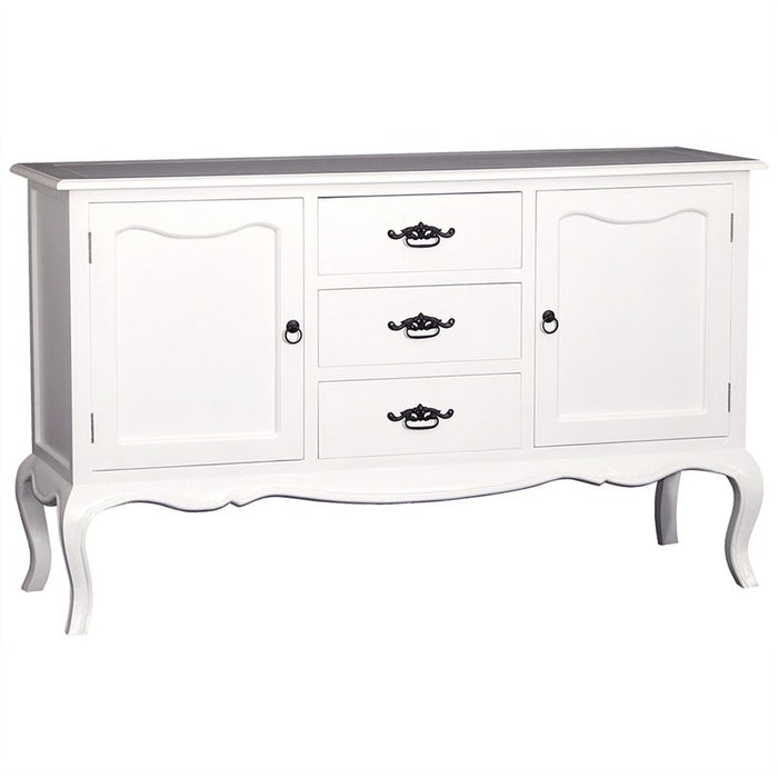 Province Mervin French Sideboard Cabinet Solid Timber 2 Door 3 Drawer 155cm Buffet Table - White CFS168SB-203-FP-WH_1